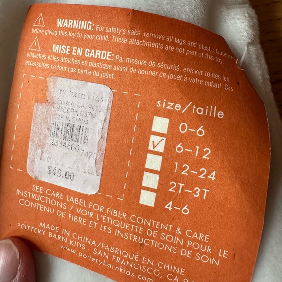 NWT Pottery Barn Kids Unicorn Costume 6-12 mos - Picture 5 of 8